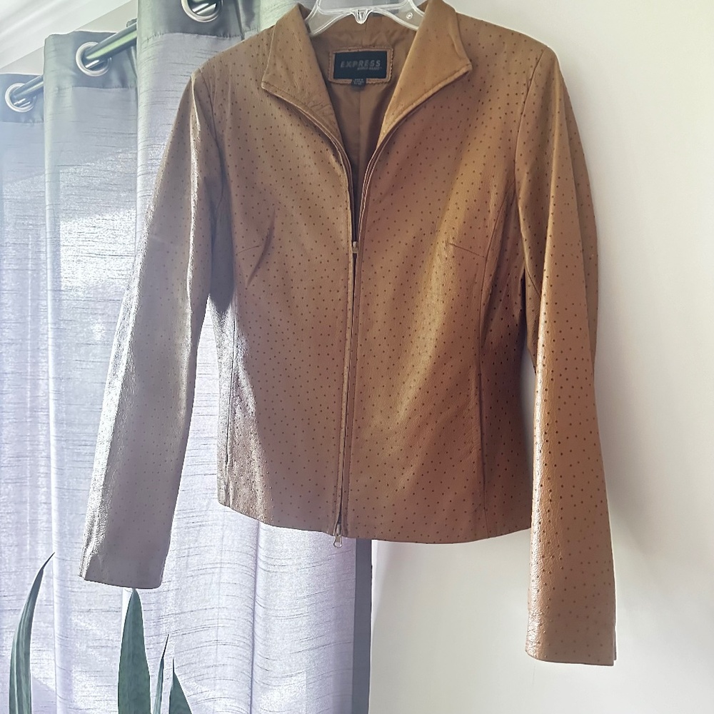 Express Leather Zipper Jacket size 11/12 EUC